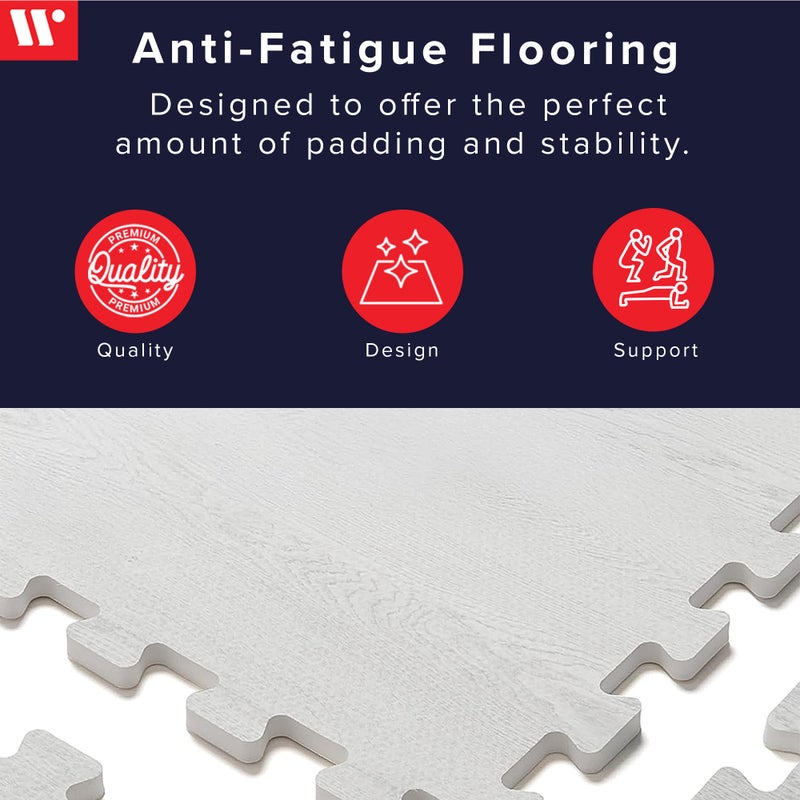 We Sell Mats Forest Floor Farmhouse 3/8 Inch Thick Printed Foam Tiles, Premium Wood Grain Interlocking Foam Floor Mats, Anti-Fatigue Flooring â€“ Stylish Flooring Solution - Image 2